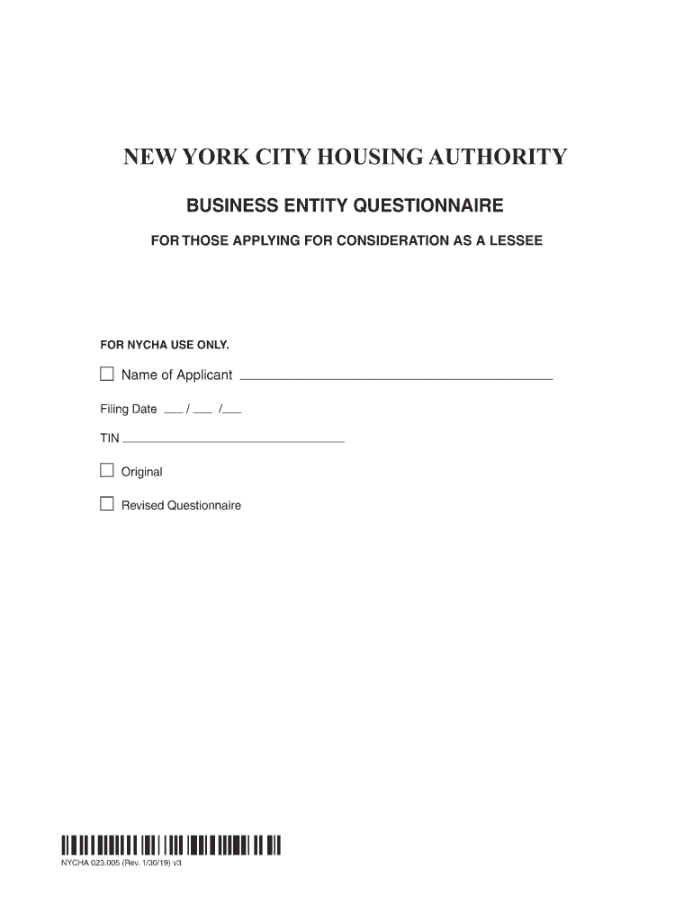 BUSINESS ENTITY QUESTIONNAIRE  Form