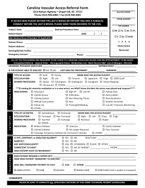 Carolina Vascular Access Referral Form