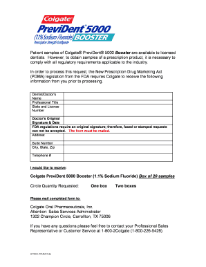 Prevident Prescription Example  Form