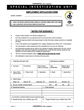 Siu Application Form