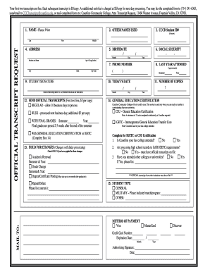 Coastline Community College Transcripts  Form