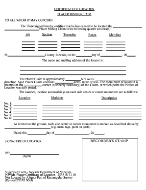 Location Certificate PDF  Form