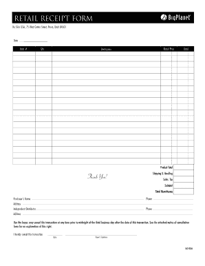 Nu Skin Retail Official Receipt Form