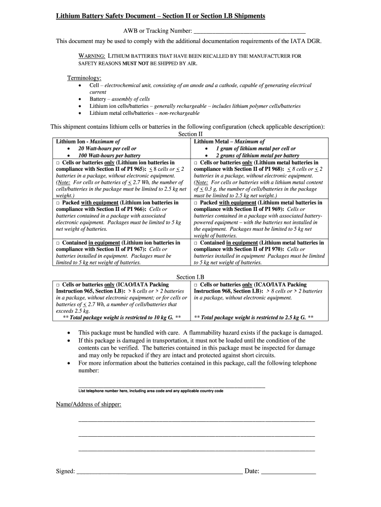 DRAFT UPS Customer Lithium Battery Safety Document  UPScom  Ups  Form