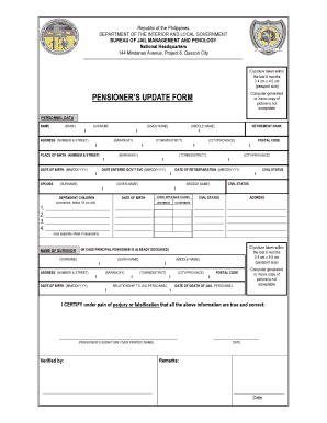 Bjmp Finance  Form