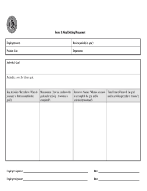 Employee Goal Sheet  Form
