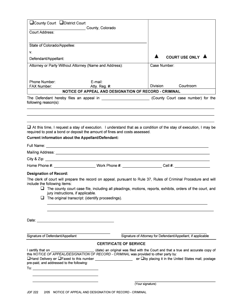 Jdf 222  Form