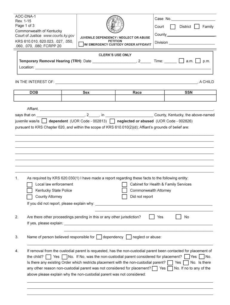  Ky Petition Custody 2015