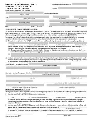 Temporary Detention Order Va  Form