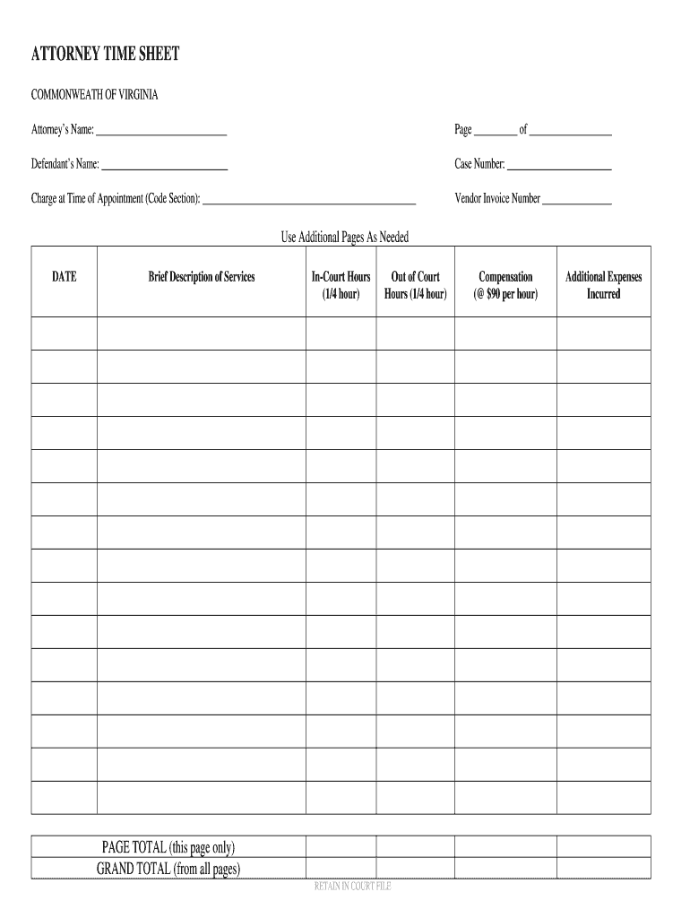 Va Time Sheet  Form