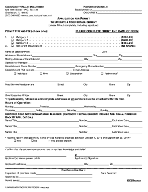 Coles County Health Department  Form
