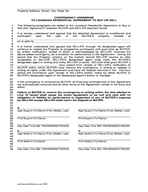 RIGHT to REMOVE CONTINGENCY ADDENDUM Louisiana  Form