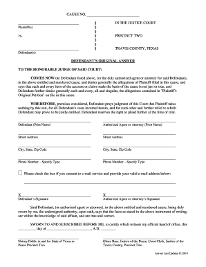 How to Fill Out a Defendant Answer Form 2014