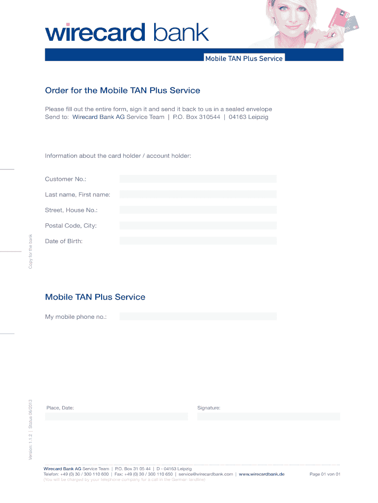  Mobile TAN Plus Service Wirecard Bank 2013