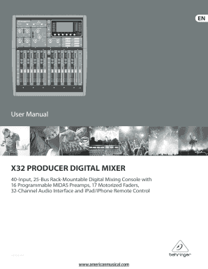 Behringer X32 Producer Manual  Form