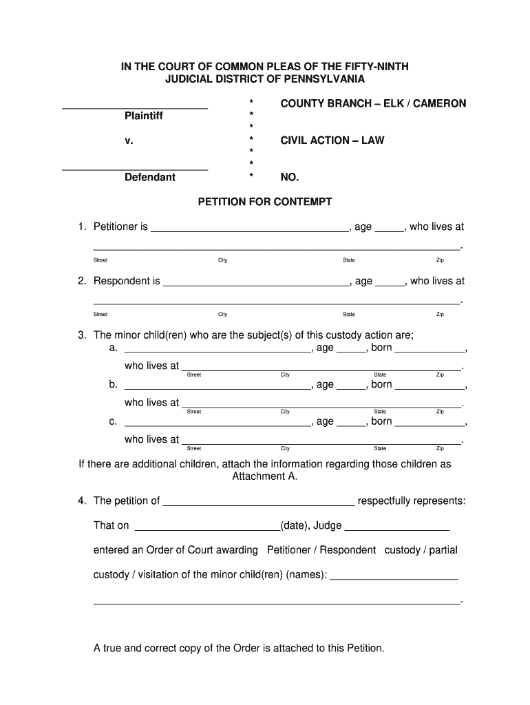 Emergency Custody Order  Form