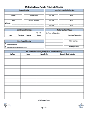 Medication Review Template 2012-2024