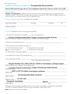 Ancc Preceptor Form