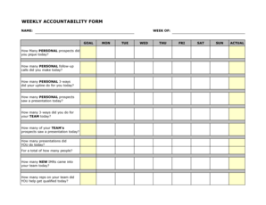 WEEKLY ACCOUNTABILITY FORM