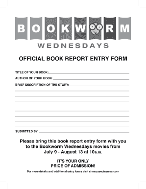Download the Book Report Showcase Cinemas  Form