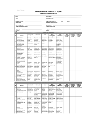 Form Performance Appraisal Karyawan