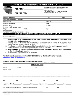 Elbert County Building Codes  Form