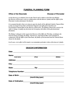  Funeral Planning Declaration Template 2008