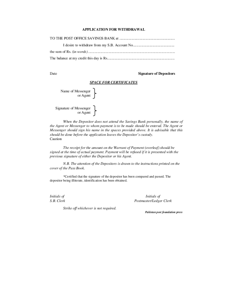 Pakistan Application Withdrawal  Form