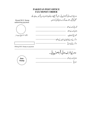 Fax Money Order  Form