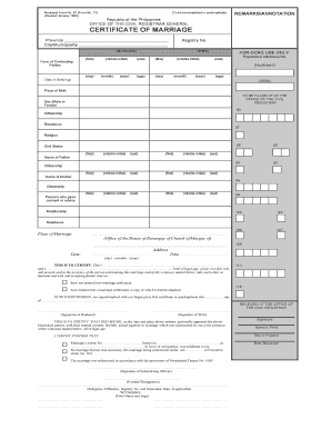 Certificate of Marriage Municipal Form No 97 2007