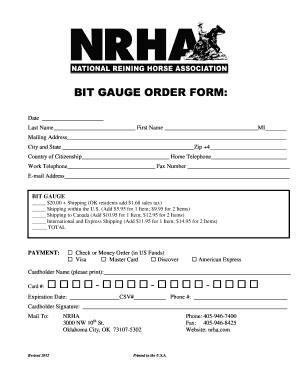 Nrha Bit Gauge  Form