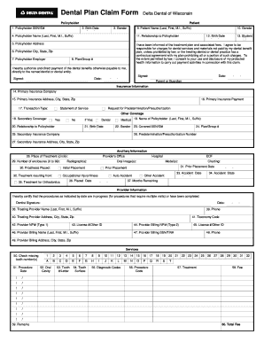 Dental Claim Form Delta Dental of Wisconsin