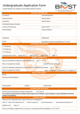 Biust Application Form PDF