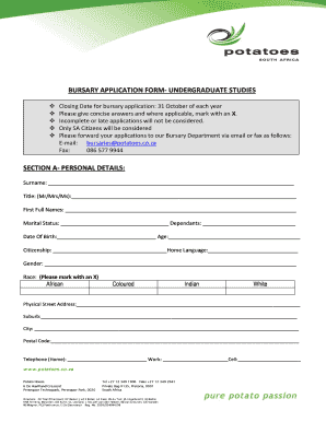 Bursary Application  Form