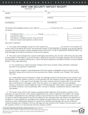RENT and SECURITY DEPOSIT RECEIPT First Choice Realty  Form