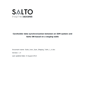 Cardholder Data Synchronisation Based on a Staging Table Evva  Form