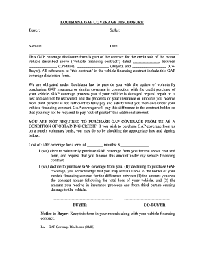 Louisiana Gap Disclosure Form