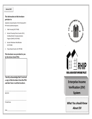 Enterprise Income Verification System Brochure  Form