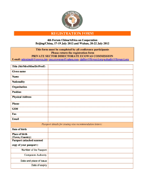 Ecowas Card Registration Online  Form