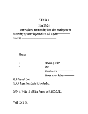 Form 16 Rule 107 2