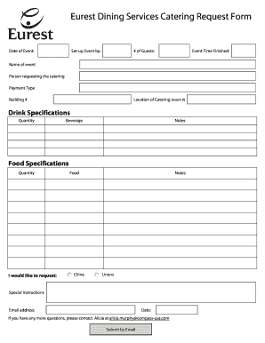 Eurest Dining Services Catering Request Form