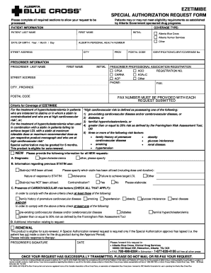 Alberta Blue Cross Special Authorization Forms