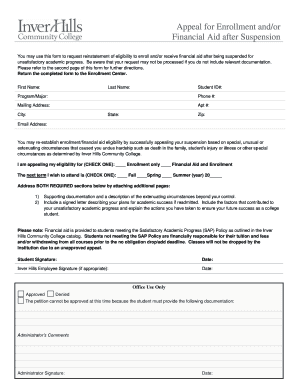Student Petition Form Inver Hills Community College Inverhills