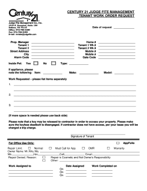 Maintenance Form