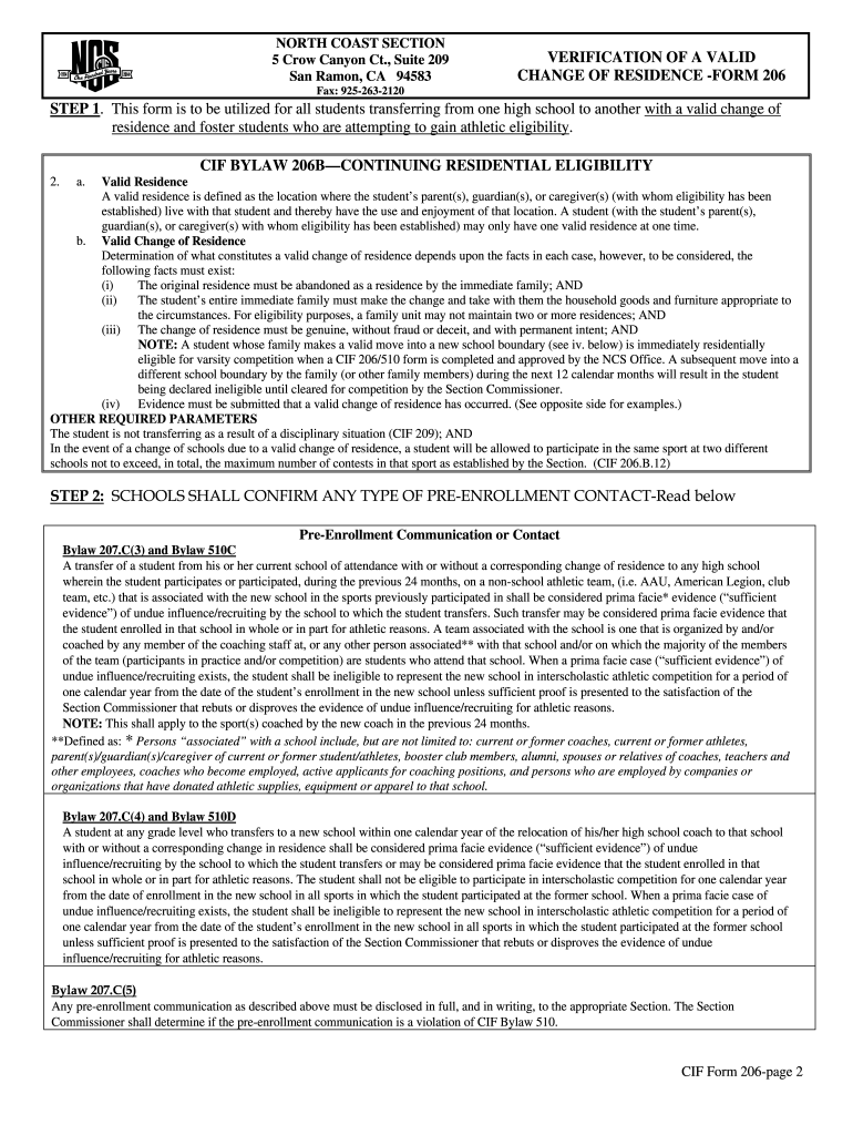 Cif 206  Form