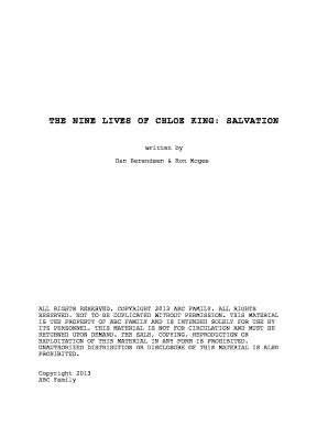 Nine Lives of Chloe King Script  Form