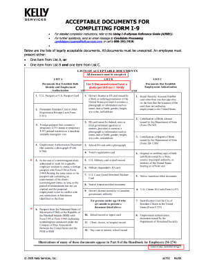 Kelly Services I 9 Form