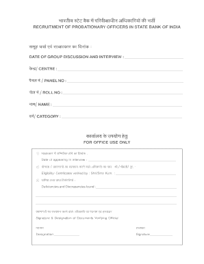 Sbi Cbo Bio Data Form