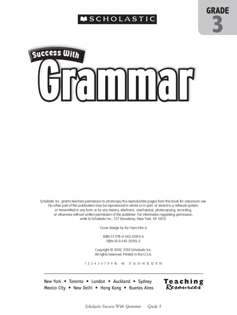 Grammar Book Grade 3 PDF  Form