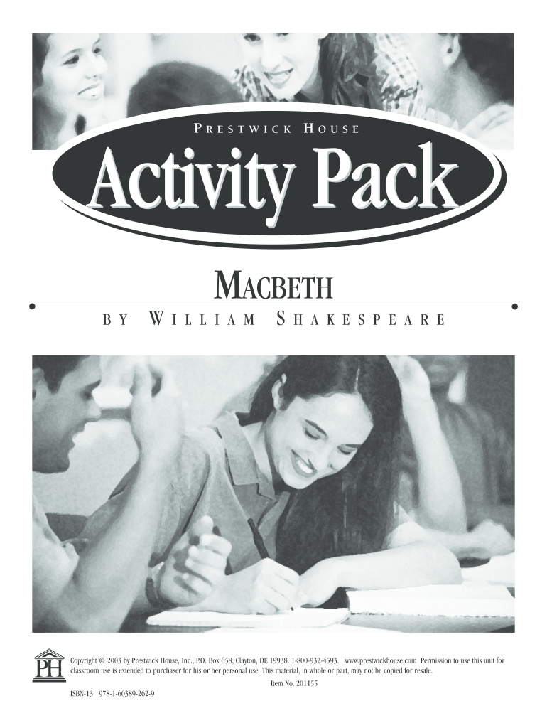 Prestwick Macbeth Activity Pack PDF Form